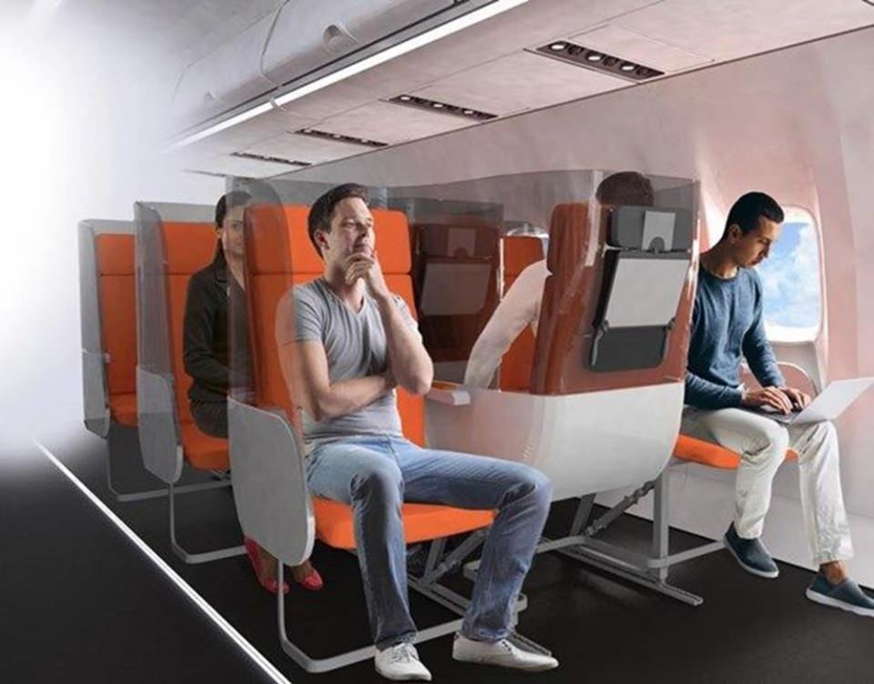 <p>Aviointeriors’ın Instagram hesabından yayımladığı “Janus” koltuk tasarımında, koronavirüsün yayılma riskini azaltmak için yolcular arasına cam bölmeler konduğu görülüyor</p>

<p> </p>
