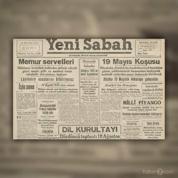 <p>Yeni Sabah gazetesini 8 Mayıs 1942 tarihli ilk sayfasında 2. Dünya Savaşı haberleri, 19 Mayıs için hazırlıklar ve devletin kayıt dışı gelire karşı başlattığı mücadeleyi görüyoruz.</p>
