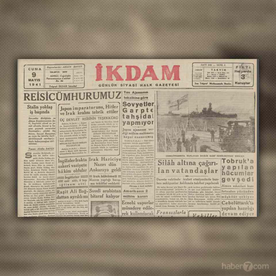 <p><strong>STALİN İŞ BAŞINDA</strong></p>

<p>Tarih 9 Mayıs 1941. İkdam gazetesindeyiz. Sovyetlerden Irak’a, Japonlarda Almanya’ya, Libya’dan Fransa’ya sayfanın he köşesinde bir 2. Dünya Savaşı haberi yer alıyor.</p>
