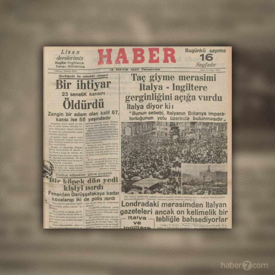 <p><strong>İSTANBUL’DA KUDUZ KÖPEK ALARMI</strong></p>

<p>Sene 1937… Haber gazetesinin ilk sayfasından anlıyoruz ki İstanbul’da kuduz köpek saldırıları çok da şaşırılacak bir durum değil. Yeni bir saldırı Darüşşafaka’da olmuş. Kuduz köpekler ikisi polis yedi kişiyi ısırmışlar. Belediyeye tepki var.</p>
