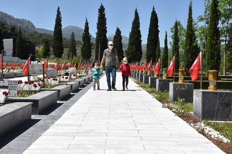 <p>Kovid-19 tedbirleri kapsamında şehitliğe hijyenik maske ile gelen vatandaşlar, şehitlik girişindeki dezenfektan tünelinden geçti. Kur'an-ı Kerim'in okunduğu programda, şehit madenciler için dua edildi.</p>
<p> </p>