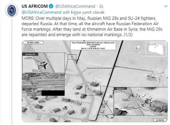 <p>Rus parlamentosunun alt kanadı Duma'nın dün "Bir başka Amerikan korku hikayesi" deyip yalanladığı Rusya’nın Libya’ya savaş uçağı sevk ettiği haberleri ile ilgili yeni görüntüler ortaya çıktı</p>
