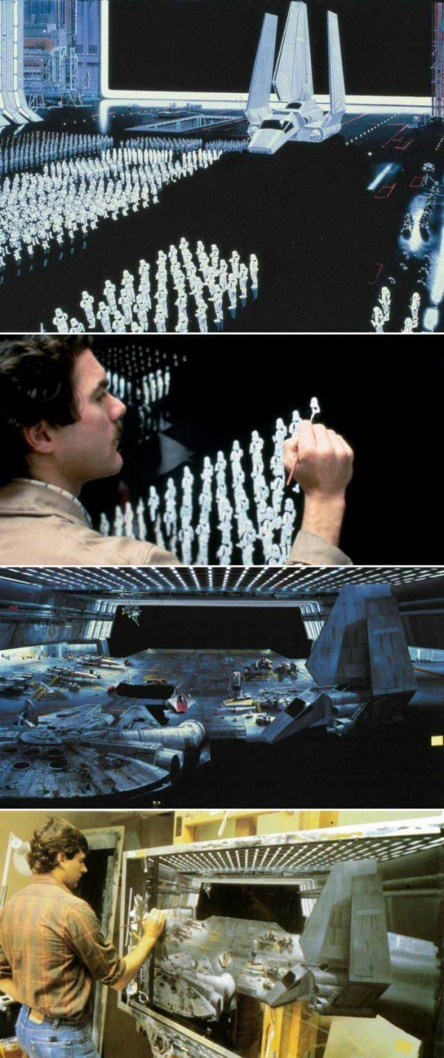 <p>Star Wars üçlemesinin arka planları böyle yapılıyordu.</p>
