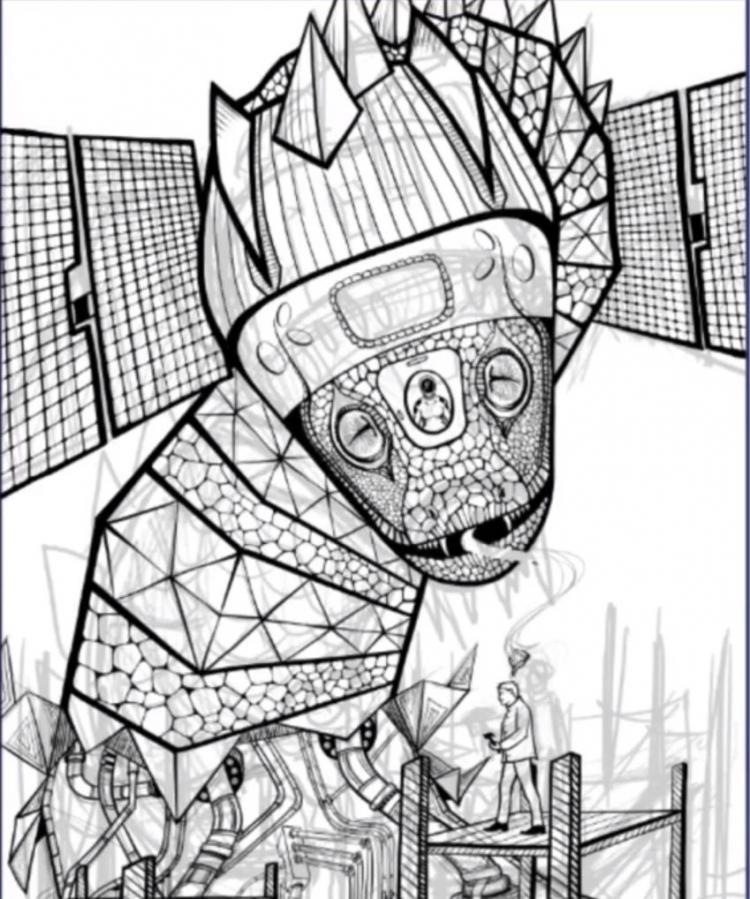 <p>Çizim sanatçısı da bu sözlerden devasa bir robot ejderha ortaya çıkarmış. </p>
