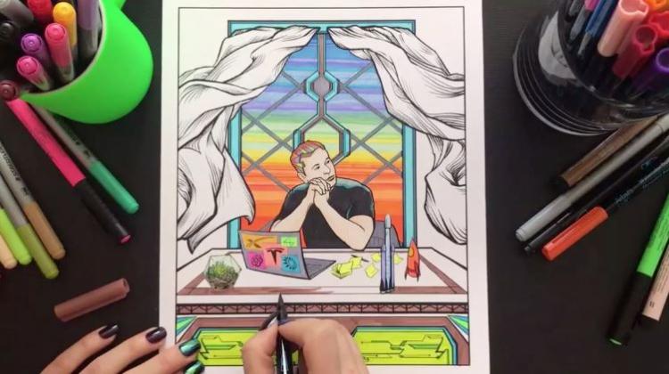 <p>Boyama kitabının bir örneğinde Elon Musk renklendirilmiş.</p>
