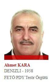 <p>Normal hayatında esnaf olduğu bilinen Ahmet Kara, örgütün yargı imamlarından. 8 Ağustos 2014'de yurt dışına kaçtı.</p>
<p> </p>