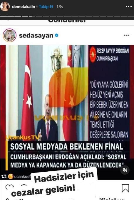 <p><strong>DEMET AKALIN</strong></p>

<p>'Hadsizler için cezalar gelsin.'</p>
