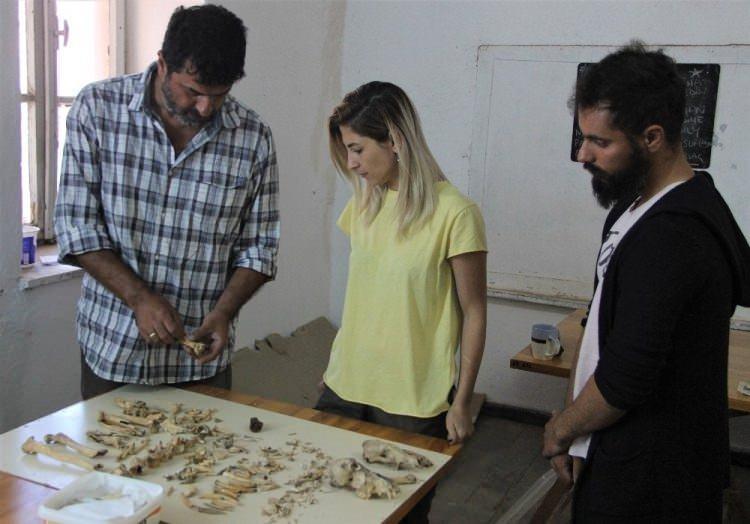 <p> Hacettepe Üniversitesi Antropoloji Bölümü Öğretim Üyeleri bizlerle birlikte çalışıyor. Yine ortaya çıkardığımız iskeletlerden biri, çömlek mezar içerisinde. Aslında bir taş sandukanın içine oturtulmuş. Üzerini açtıktan sonra içerisinde 13-14 yaşlarında bir çocuğa ait kemiklere rastladık. Yine alanın kuzey kısmında, hemen aşağısında 2-4 yaşlarında bir bebeğe rastladık. Yine yanında hediyesiyle ve kaplarıyla birlikte. Özellikle gömülüş pozisyonlarında, bizim anne karnındaki fetüs pozisyonu görüyoruz.'' </p>
<p> </p>