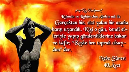 <p>İlk insandan son insana kadar herkes bir araya gelecek; o gün yer başka bir şekle büründüğü, dağlar toz gibi savrulduğu, bir çukur, bir tümsek bulunmadığı için; dümdüz, bembeyaz, hiç kimsenin tanıdık bir işarete rastlamadığı bir yerde bütün insanlar toplanacak.</p>