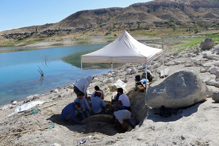 <p>Kazının sürdüğü yıllar içerisinde filler, üç toynaklı atlar, gergedan, zürafa ve boş boynuzlu gibi canlılara ait fosillerin bulunduğu bölgede, son olarak önceki günlerde 7,5 milyon yıl öncesine ait olduğu tahmin edilen kaplumbağa ve 3 fil dişi fosili bulundu.</p>
<p> </p>