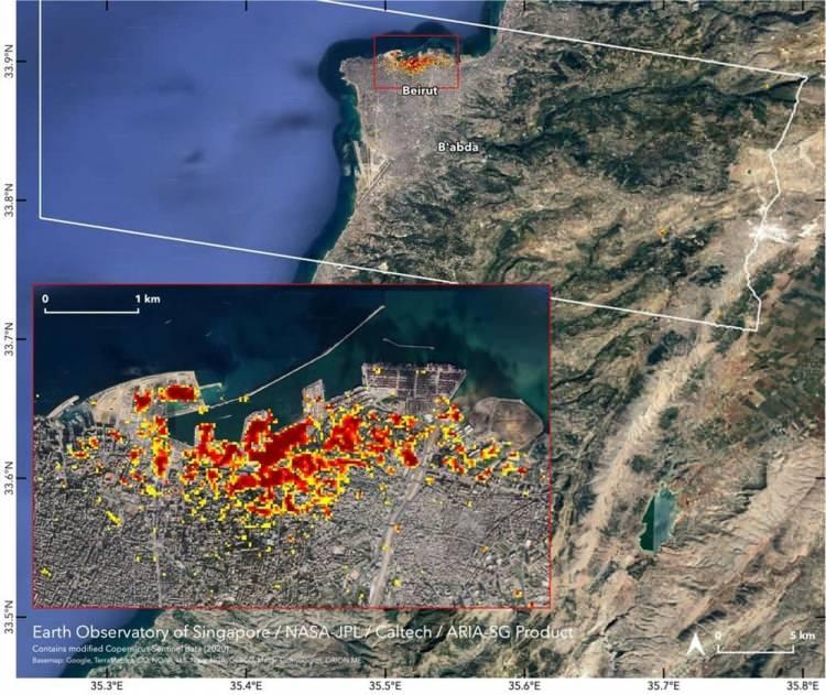 <p>NASA, Lübnan'daki Beyrut Limanı'nda meydana gelen patlamaya ait uydu görüntülerini yayınladı. Amerikan Havacılık ve Uzay Dairesi (NASA) Beyrut'taki patlamaya ait uydu verilerini paylaştı. Uydulardan elde edilen veriler patlamanın etkisini 3.3 ila 4.5 şiddeti arasında bir depremde ortaya çıkan güce denk olarak gösteriyor.</p>

<p> </p>

<p> </p>
