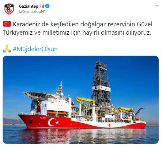 <p>Karadeniz’de keşfedilen doğalgaz rezervinin Güzel Türkiyemiz ve milletimiz için hayırlı olmasını diliyoruz.</p>