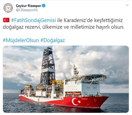 <p>Fatih Sondaj Gemisi ile Karadeniz'de keşfettiğimiz doğalgaz rezervi, ülkemize ve milletimize hayırlı olsun.</p>

