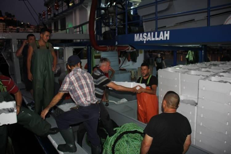 <p>Bu yıl ise günün ilk ışıklarıyla kasalar dolusu palamutla limana dönen balıkçılar palamut bolluğu olduğunu dile getirerek, fiyatların ucuz olacağının sinyalini verdi.<br />
</p>