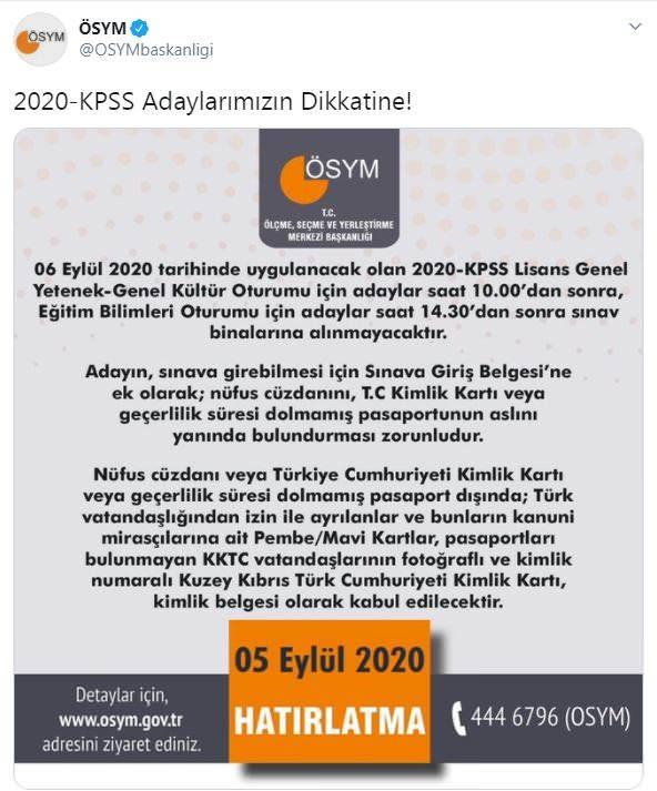 ÖSYM'den çok önemli KPSS uyarısı!