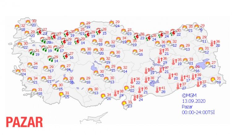 Meteoroloji'den 13 il için sağanak ve gök gürültülü sağanak uyarısı