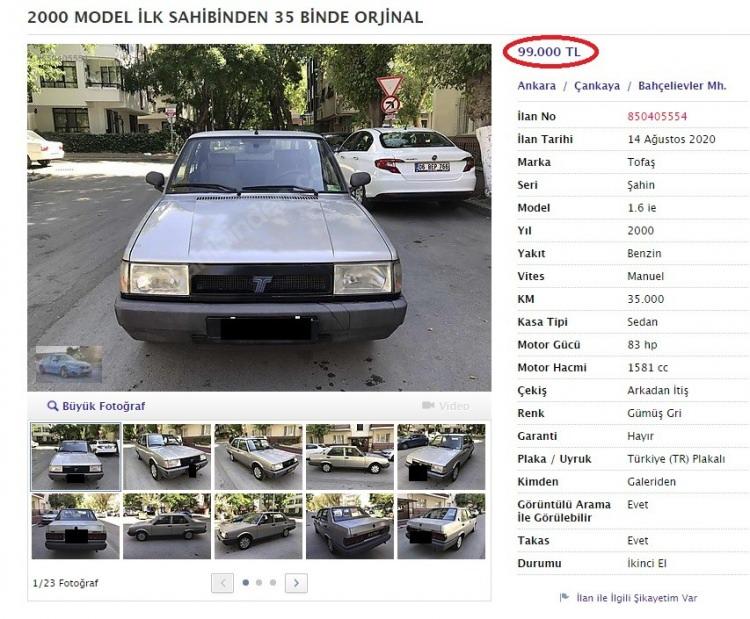 <p>İkinci el araçların satıldığı internet sitesini ziyaret eden vatandaşlar, 20 yaşındasın üzerindeki araçlara sıfır otomobil fiyatı yazıldığını görünce tepki gösterdi.</p>

<p> </p>
