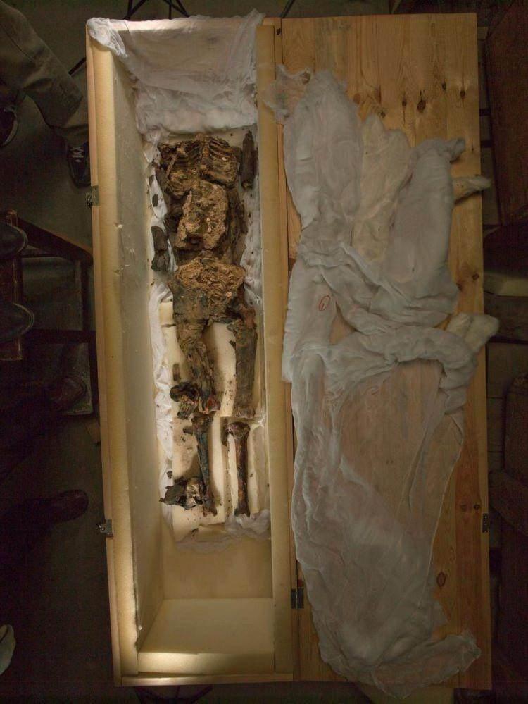 <p><strong>Tutankhamun'un Karısı</strong></p>
<p><br />
DNA sonuçları vandallar tarafından kafası koparılan bu mumyanın Kral Tutankhamun’un mezarında bulunan fetüslerin en az birinin annesi olabileceğini gösteriyor. Eğer öyleyse, Akhenaten’in kızı ve Tutankhamun’un tek bilinen karısı Ankhesenamen olma ihtimali yüksek.</p>
