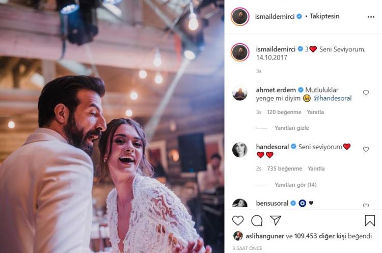 <p>Sosyal medyada yayınladığı bir görselde "Seni Seviyorum" yazan İsmail Demirci'nin paylaşımına yorum ve beğeni yağdı. </p>
