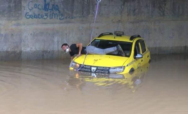 <p>Alt geçitte aracıyla mahsur kaldı, kepçe yardımıyla kurtarıldı.</p>
<p> </p>
<p> </p>
