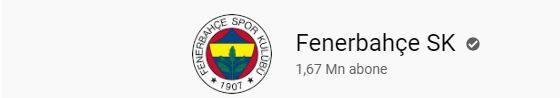 <p>Fenerbahçe - Yoıutube - 1.67 milyon</p>
