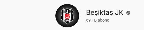 <p>Beşiktaş - Youtube - 691 bin</p>
