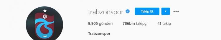 <p>Trabzonspor - Instagram - 786 bin</p>
