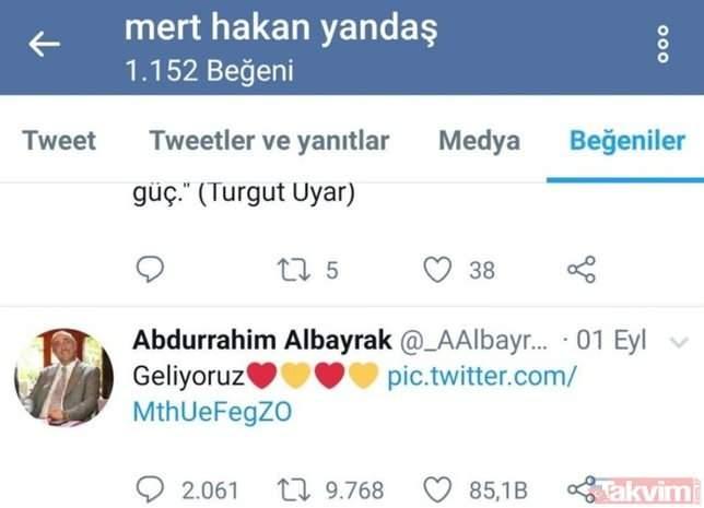 <p>MErt Hakan Yandaş'ın beğendiği bir tweet.</p>