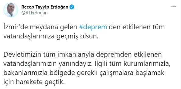 <p>İzmir'de gerçekleşen 6.6 büyüklüğündeki depremin ardından siyasetin önemli isimlerinden twitter'da destek mesajları yağdı. İşte o isimlerin kişisel hesaplarından yayınladığı #deprem, #izmir mesajları</p>

