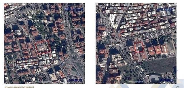 <p>"Görüntülerde Rıza Bey Apartmanı önündeki vinç bile gözüküyor. Uydu teknolojisini kullanarak yıkılan binaları kolaylıkla bulabilmek mümkün. Yılmaz Erbek Apartmanı depremin etkisiyle yana doğru eğilmişti. Uydu görüntüsünde de binanın sağa doğru yattığı görülüyor. Vinçlerin de arama kurtarma çalışmaları sırasında binanın yıkılmaması için destek olduğu görülebiliyor. Karagöl Apartmanı'nın yıkılan yan cephesi ve çöken Yağcıoğlu Apartmanı görülüyor, bunlar medyada da yer almıştı. Görüntülerden bunları çıkartabilmek mümkün, yerlerini konumlayabiliyorsunuz. Barış Sitesi'nde arama kurtarma çalışmalarında yine vinçleri görebiliyoruz. Cumhuriyet Sitesi'nde köşedeki binanın yıkılma durumu hem WV-2 hem de Pleiades uydusunda gayet belirgin."</p>
<p> </p>