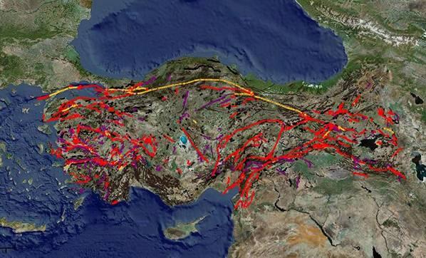 <p>İzmir'i vuran Türkiye'yi yasa boğan depremin ardından, deprem bilimcileri korkulan fay hatlarını açıkladı. Türkiye'de bilinen aktif 550 fay hattının olduğuna dikkat çeken İTÜ'lü Öğretim Üyesi Prof. Dr. Okan Tüysüz, 18 kentin fay hattı üzerinde olduğu gerçeğini paylaştı. İşte fay zonu üzerindeki 18 kentimiz:<br />
<br />
Kaynak: HaberTürk</p>
