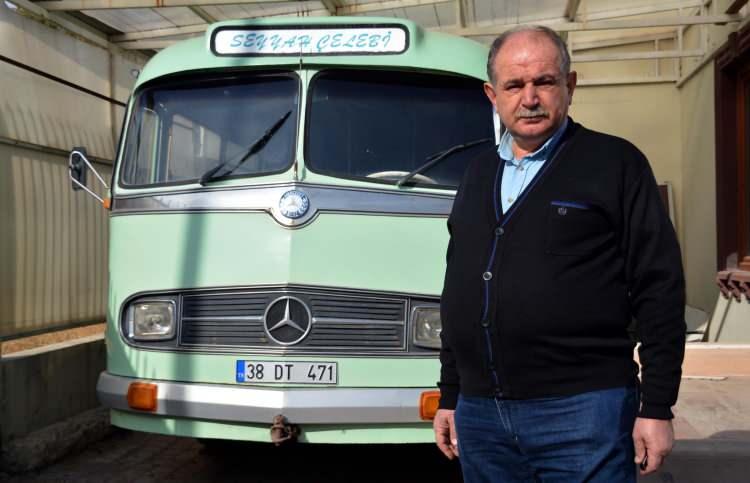 <p>Kayserş'de iş insanı Ahmet Doğan Çelebi (61), babası Doğan Çelebi'nin 1977 yılında Erzurum'dan satın aldığı ve içini karavana çevirdiği 1955 model otobüsü garajında muhafaza ederek, özenle bakıyor.</p>

<p> </p>

