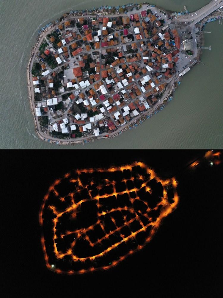 <p>Uluabat G&ouml;l&uuml; &uuml;zerindeki G&ouml;lyazı Mahallesi, gece ve g&uuml;nd&uuml;z aynı a&ccedil;ılardan drone ile g&ouml;r&uuml;nt&uuml;lendi.</p>
