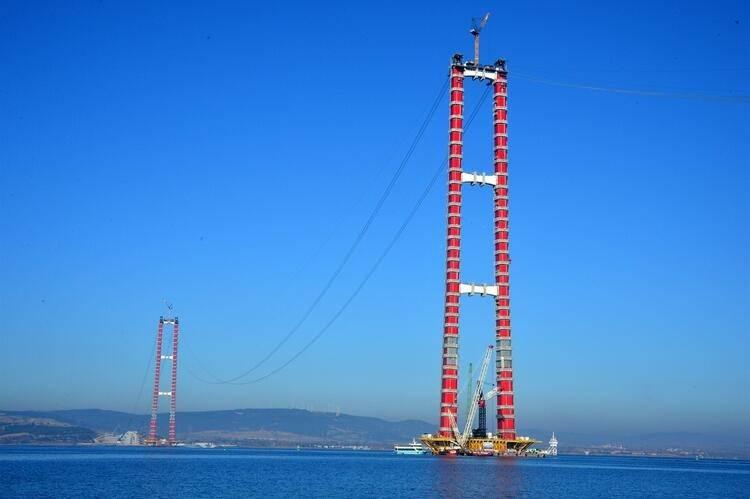 <p>Çanakkale Deniz Zaferi'nin 107'nci yıl dönümüne rastlayan 18 Mart 2022'de açılması planlanan köprü, uluslararası bir koridorun da tamamlayıcısı olacak. Köprü, Avrupa'dan gelip Türkiye'nin dört bir yanına gidecek sürücü ve yolcular tarafından yoğun kullanılacak.</p>