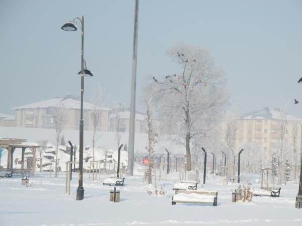 <p>SOĞUK HAVA, KAŞ DONDURDU<br />
<br />
Öte yandan dün gecenin en soğuk kenti Ağrı ve bazı ilçelerinde en düşük hava sıcaklığının sıfırın altında 30 dereceyi geçmesi nedeniyle her taraf buz tuttu. Sabah saatlerinde iş yerine gitmek üzere evlerinden çıkanların kaş ve kirpikleri buz tuttu. Taşlıçay Deresi'nin buz tuttuğu Ağrı'da ağaçlar üzerinde kırağı oluştu. Ağrı Belediyesi'ne bağlı itfaiye ekipleri de soğuklar nedeniyle çatılarda oluşan buz sarkıtlarıyla mücadeleye başladı. Kent merkezinde yayaların yoğun olarak kullandığı caddelerde bulunan yüksek katlı apartman ve iş yerlerinin çatı saçaklarında oluşan buz sarkıtları tek tek kırıldı.</p>