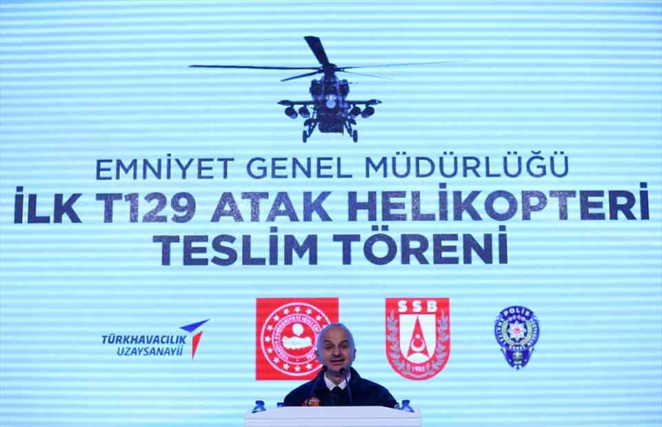 <p><strong>- Polis için "Egemen" oldu</strong></p>

<p>Emniyet Genel Müdürü Mehmet Aktaş da T129 Egemen Projesi kapsamında emniyete ilk kez kazandırılan silahlı keşif ve taktik gözetleme helikopterini teslim aldıklarını söyledi.   </p>

<p> </p>
