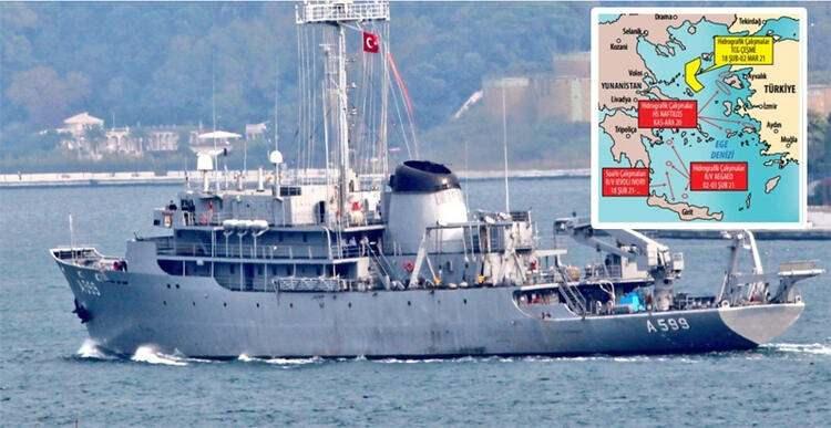 <p>TÜRK ARAŞTIRMA GEMİSİNE TACİZ </p>

<p>Ege Denizi'nde seyreden Çeşme araştırma gemisi, dün Yunan F-16 savaş uçakları tarafından taciz edildi. Milli Savunma Bakanlığı, F-16'lardan birinin iki deniz mili mesafede 'chaff fişeği' bıraktığını, ayrıca 1000 metreden gerçekleşen tacize karşılık verildiğini açıkladı.</p>
