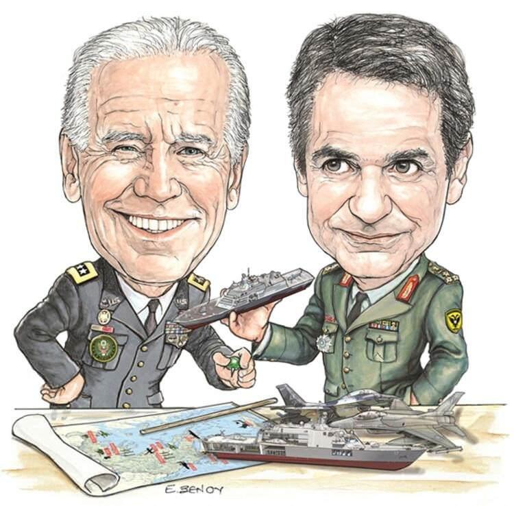 <p>To Vima gazetesi, bugün ABD Başkanı Joe Biden ve Yunanistan Başbakanı Kiryakos Miçotakis'i askeri üniformalarla gösteren bir çizimin yer aldığı 'ABD ile üs, silah ve fon pazarlığı' başlığını taşıyan özel bir habere yer verdi. To Vima'nın haberine göre, Washington Atina'dan 'Ortak Savunma ve İşbirliği Anlaşması'nın bir yıl yerine beş yıl boyunca yenilenmesini istiyor. Bunun için de Yunanistan'ı Türkiye'nin jeopolitik ağırlığına denk olduğu yönünde ikna etmeye çabalıyor.</p>

<ul>
</ul>
