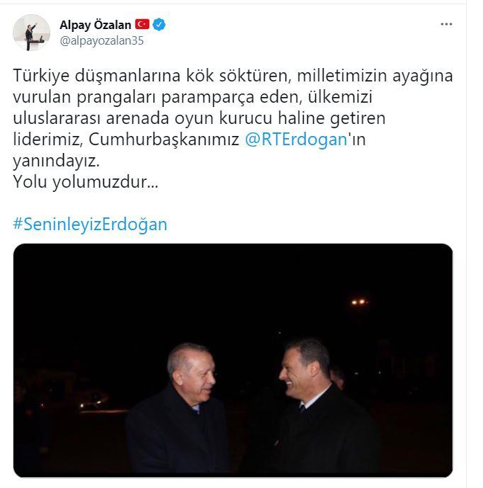 <p>İstanbul Sözleşmesi kararı ardından Cumhurbaşkanı Recep Tayyip Erdoğan'a Twitter'dan #SeninleyizErdoğan etiketi (hashtag) açıldı. Türkiye'nin her şehrinden atılan binlerce iletilerle (tweet) Cumhurbaşkanı Recep Tayyip Erdoğan'a destek verilirken, Erdoğan'ın farklı fotoğrafları da paylaşılmaya başlandı.</p>

<p> </p>
