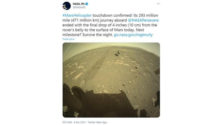<p>NASA bu Twitter paylaşımı ile bizlere haberi duyurdu.</p>

<p> </p>
