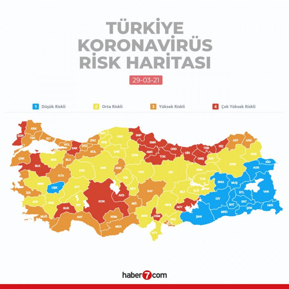 turkiye nin risk haritasinda 38 il kirmiziya dondu iste il il rakamlar resim 1