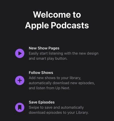 <p>Podcast’ler Şov Sayfaları, dinlemeye başlamayı kolaylaştırmak için yeniden tasarlanmıştır</p>