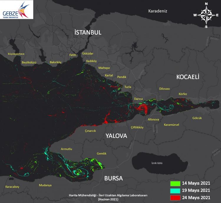 <p>Gebze Teknik Üniversitesi (GTÜ) Harita Mühendisliği Bölümü tarafından, Marmara Denizi'nde görülen müsilajın (deniz salyası) optik ve termal uydu görüntüleri kullanılarak yoğunluk ve zamansal değişim haritaları çıkarıldı.</p>

<p> </p>

