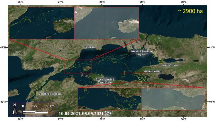 <p>Yıldız Teknik Üniversitesi (YTÜ) ve Manisa Celal Bayar Üniversitesinden (MCBÜ) harita mühendisi bir grup akademisyen, Marmara Denizi'nde müsilajın (deniz salyası) yayılımını izlemek üzere Google Earth Engine platformunda kullanılan "kod" yazdı.</p>
