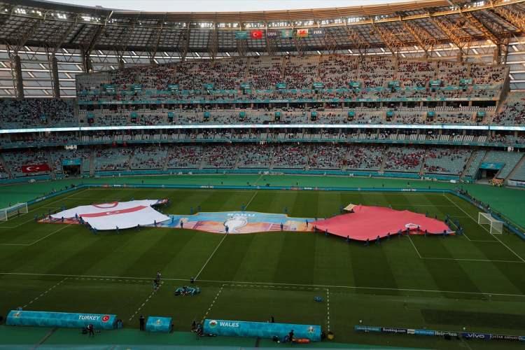 <p>2020 Avrupa Futbol Şampiyonası (EURO 2020) A grubu ikinci maçında, A Milli Takım ile Galler milli takımı Azerbaycan’ın başkenti Bakü’deki Olimpiyat Stadı'nda karşı karşıya geldi.</p>
