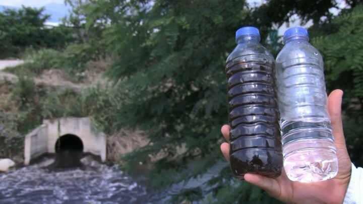<p>Sudaki siyahlık ve kirli atıkların çaya boşaltıldığı noktalar drone ile havadan görüntülendi.</p>
