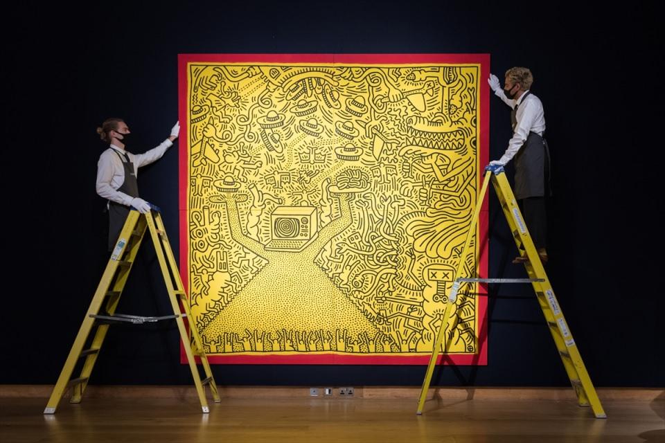 <p>Keith Haring (1958-1990) tarafından yapılmış 'Untitled' isimli tablosu</p>

