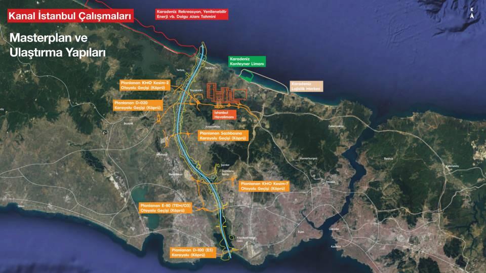 <p>Kanal İstanbul’un güzergâhının belirlenmesi için 5 ayrı alternatif koridor üzerinde çalışılmıştır. Alternatif güzergâhların çevresel etkileri ve yerüstü su ve toprak kaynaklarına, yeraltı su kaynaklarına, ulaştırma ağlarına, kültür ve tabiat varlıklarına etkileri incelenmiştir. Ayrıca, inşaat maliyeti ve süreleri kıyaslanmıştır. Dünya denizlerinde dolaşan en büyük tanker boyutları baz alınarak, koridorlar mukayese edilmiş ve; Küçükçekmece Gölü - Sazlıdere Barajı - Terkos doğusunu takip eden güzergâh en uygun koridor olarak belirlenmiştir.</p>
