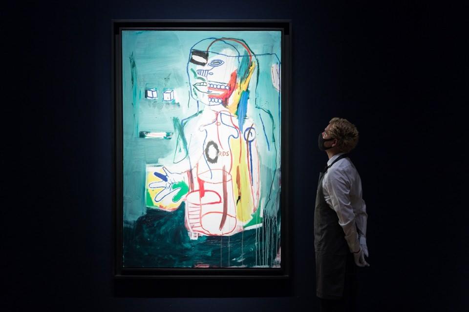 <p>Jean-Michel Basquiat (1960-1988) tarafından yapılmış, 'Untitled' isimli tablo</p>
