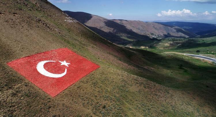 <p>Sivas'ın İmranlı ilçesinde 2190 rakımdaki Kızıldağ Jandarma Karakol Komutanlığı'nda görevli 23 asker, elleriyle topladıkları 138 ton taş ile aynı karakolda görevliyken şehit olan 2 askerin anısına bölgedeki hakim tepeye Türk bayrağı yaptı. </p>
<p> </p>